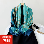春夏薄款絲巾高級感印花長巾新款緞面旅游防曬紗巾民族風(fēng)披肩批發(fā) L89081-臘梅