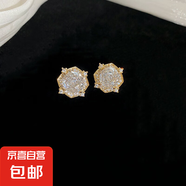 銀針?shù)喪ǘ湔渲槎斁螺p奢高級(jí)感耳環(huán)小眾時(shí)尚白百搭耳飾批發(fā) 56#銀針-金色-白色