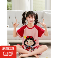 夏天卡通短袖夏季女童韓版兒童家居服套裝睡衣短褲短袖卡通風(fēng)套裝 圖圖女孩【短袖睡衣套裝】 46 【S碼-建議身高140-150】