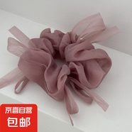 蘇純純色溫柔曼妙輕紗大腸圈打結(jié)蝴蝶結(jié)網(wǎng)紗發(fā)圈日常百搭森系頭飾 粉色發(fā)圈 1個(gè)
