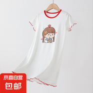 2025新款女童睡裙夏季兒童莫代爾卡通睡衣a類寶寶休閑連體家居服 蘭精莫代爾-奶茶女孩 130