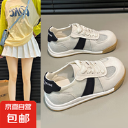 大牌同款舒適軟底運(yùn)動(dòng)鞋休閑復(fù)古經(jīng)典百搭輕便德訓(xùn)鞋 白色 37