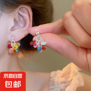 銀針鋯石花朵珍珠耳釘精致輕奢高級感耳環(huán)小眾時尚白百搭耳飾批發(fā) 69#銀針-銀色-彩色