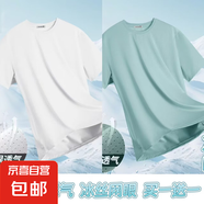 夏季冰絲短袖T恤男透氣速干衣冰感大碼運動沙灘速干上衣GG網(wǎng)眼T 綠色+白色 L
