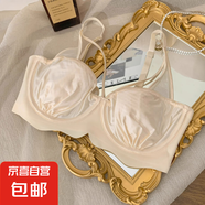 性感豹紋大碼純欲胖MM大胸顯小軟鋼圈內衣女聚攏收副乳防下垂文胸 香檳 3XL 【42/95BCDE】