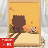一二布布治愈語(yǔ)錄紀(jì)念擺件相框簡(jiǎn)約有人陪著是服氣情侶相框裝飾畫 夕陽(yáng)玫瑰 10寸