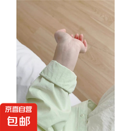 早春新款奶呼呼清新綠襯衫超顯白內(nèi)搭外穿百搭純棉襯衣長袖上衣女 奶綠色 M 建議95-110斤