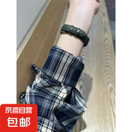 現(xiàn)貨美式復(fù)古格子長袖襯衫女春秋季設(shè)計(jì)感小眾寬松襯衣外套 藍(lán)色格子 L