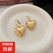 銀針中古圓形花朵流蘇耳環(huán)歐美復(fù)古金屬感耳釘氣質(zhì)輕奢耳飾批發(fā)女 7#銀針-金色愛心
