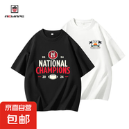AEMAPE愛曼普夏季高端冰絲涼感短袖t恤男女寬松潮牌上衣【2件】 【2件】黑色Ac034/白色tj59右上 S 建議體重：80-95斤