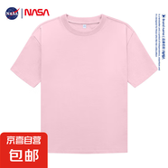 NASA GISS夏季純棉男女寬松休閑短袖T恤情侶潮流百搭ins圓領(lǐng)半袖 粉色 2XL 155-170斤