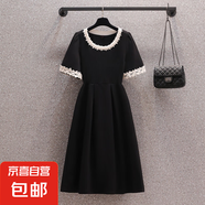 連衣裙女2025夏季新款女裝收腰顯瘦氣質(zhì)法式復古赫本風(fēng)小黑6845 長(cháng)款 S 【100斤以下】