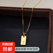 S925純銀跨境個(gè)性化字母方牌項(xiàng)鏈女簡(jiǎn)約小眾輕奢設(shè)計(jì)感幸運(yùn)鎖骨鏈 【黃金】 字母Z項(xiàng)鏈