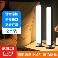 聲控氛圍燈智能語音小夜燈柔光睡覺臥室燈usb接口夜用護(hù)眼臺(tái)燈 長條聲控款2個(gè)裝