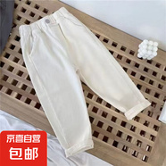 兒童春款褲子春秋新款寶寶中小童休閑褲休閑外穿洋氣寬松韓版潮 XY休閑褲（白色） 100 碼建議身高90cm左右