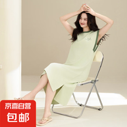 睡裙女夏季純棉薄款無袖背心睡衣全棉家居服夏款加大碼休閑可外穿 Z32003 2XL