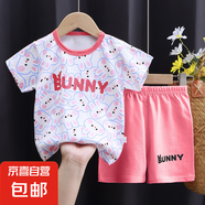 兒童短袖套裝A類純棉夏季新款寶寶夏裝T恤衣服寶寶短褲服裝童裝 M130 90 cm建議15-20斤