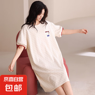 2025新款睡裙女士夏季短袖棉質(zhì)夏天薄款休閑條紋連衣裙睡衣家居服 A13092 2XL