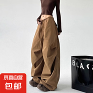 卡其色闊腿褲女2025新款春秋季寬松休閑褲高腰工裝長(zhǎng)褲垂感直筒褲 卡其色 【MY-K58】 2XL