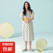 a類純棉睡衣女春夏季短袖抗菌新疆棉薄款波點(diǎn)拉架棉家居服 3E3356 -睡裙 L （睡裙均碼100-160斤）