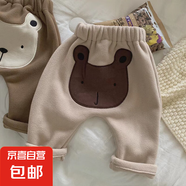 衣念你秋冬裝嬰兒大pp褲加絨保暖長(zhǎng)褲外穿男女寶寶大屁屁褲韓版哈 米白色 80 cm