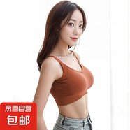 無(wú)痕內(nèi)衣文胸女無(wú)鋼圈無(wú)尺碼運(yùn)動(dòng)內(nèi)衣胸罩四季可外穿打底背心 焦糖色 均碼