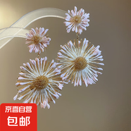 鋼針手工編織花朵耳環(huán)海邊度假風(fēng)氣質(zhì)耳釘耳墜時(shí)尚耳飾小眾高級感 銀針-金色-淺粉色