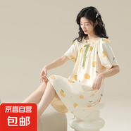 睡裙女夏季純棉女士短袖睡衣女款夏天2025新款連衣裙寬松孕婦可穿 Z632 L