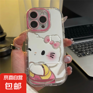 OPPO手機殼貼貼KT帕恰狗OPPOA58/A1高顏值OPPOReno13/12全包RealmeGT5硬殼防摔一加Ace5/2v手機殼 泡芙羽紗-【左貼貼凱蒂貓】+鏡子支架 OPPOA9#A9X通用