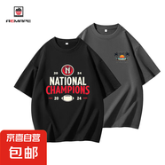 AEMAPE愛曼普夏季高端冰絲涼感短袖t恤男女寬松潮牌上衣【2件】 【2件】黑色Ac034/鐵灰tj59右上 5XL 建議體重：190-210斤