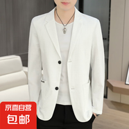 春夏季新款商務(wù)休閑西服男韓版高級感薄款外套單西防曬小西裝上衣 白色 GF20318/3316 4XL 【175-190斤】