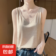 后背交叉雙肩吊帶背心女v領(lǐng)內搭美背夏季針織衫薄款/RWM21-X 知性米 M 100-110斤