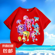 奇妙萌可Teenieping夏季新款男女中小兒童短袖t恤純棉圓領(lǐng)上衣-SL 紅色-KX663奇妙萌可 140  【建議身高130-140厘米】