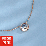 S925純銀人魚淚水晶項(xiàng)鏈女韓版玫瑰金鎖骨鏈小眾設(shè)計(jì)美人魚尾吊墜 玫瑰金色人魚淚項(xiàng)鏈 925純銀