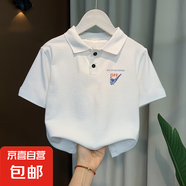 純棉休閑百搭兒童POLO衫夏季單穿百搭寬松打底衫中大童上衣學(xué)生裝 101-白色-xd100小圖 160