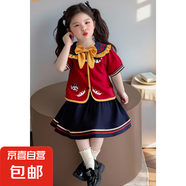 女童夏季套裝裙2025新款洋氣兒童衣服短袖裙子小女孩夏裝兩件套裙 圖片色 薄款 140 cm