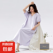睡裙女夏季莫代爾短袖半袖長(zhǎng)裙冰絲涼感睡衣感胖mm大碼中長(zhǎng)款 Z5901 4XL