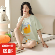 睡衣女夏季女款2025新款純棉女士短袖套裝夏天甜美可愛大碼家居服 Z58040 3XL