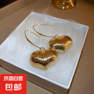 銀針中古圓形花朵流蘇耳環(huán)歐美復(fù)古金屬感耳釘氣質(zhì)輕奢耳飾批發(fā)女 25#耳鉤-金色愛心