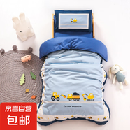 A類母嬰級幼兒園寶寶入園開學(xué)被子六件套 兒童嬰兒全棉純棉三件套 搬運(yùn)車車【母嬰級100%全棉】 （冬季）3斤大豆被六件套