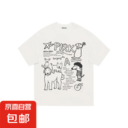 PIRKADAT美式復古趣味創(chuàng  )意涂鴉線(xiàn)條小狗字母印花百搭舒適親膚圓領(lǐng) 白色 3XL