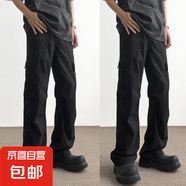 俞兆林（YUZHAOLIN）2025夏季新款工裝褲男生高街潮牌直筒褲clean 黑色+黑色【兩件裝】 2XL