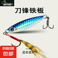 飄落路亞鐵板魚鱗紋翹嘴克星新款釣魚全水層路亞餌鐵板路亞餌鐵板 藍(lán)背銀身【裸板無鉤無環(huán)】五只裝 30g