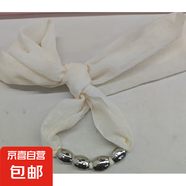 布藝網(wǎng)紗橢圓金屬球項(xiàng)鏈歐美冷淡風(fēng)復(fù)古鎖骨鏈時(shí)尚小眾高級(jí)感頸鏈 項(xiàng)鏈-白色