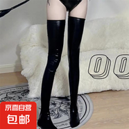 性感漆皮皮衣夜店女王系列情趣套裝火辣誘惑純欲修身包臀裙 T07長(zhǎng)筒皮靴襪 均碼