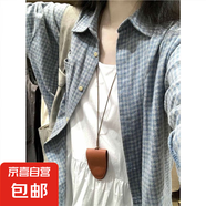 文藝復(fù)古磨毛藍色格子襯衫內(nèi)搭女上衣秋冬疊穿襯衣春秋薄外套 192藍色復(fù)古襯衫 2XL