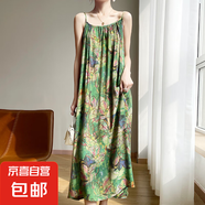 25年夏季新款法式復(fù)古波點(diǎn)連衣裙顯瘦高級感波西米亞裙/SL8268-X 綠色 2XL