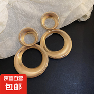 銀針中古圓形花朵流蘇耳環(huán)歐美復(fù)古金屬感耳釘氣質(zhì)輕奢耳飾批發(fā)女 90#銀針-金色-圓環(huán)