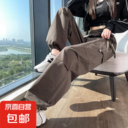 2025爆款美式高腰速干工裝褲女春秋夏季新款沖鋒登山褲闊腿運(yùn)動(dòng)褲 灰色-單款【常規(guī)款】 2XL 建議體重135-150斤