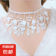 白色花邊蕾絲項(xiàng)鏈頸飾頸鏈choker女鎖骨鏈流蘇項(xiàng)圈女頸帶 蘋果花白色
